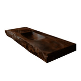 Morvyn Live Edge Solid Wood Floating Bathroom Vanity with Integrated Sink Dark Walnut - Timberustic Floating Bathroom Vanity with Integrated Sink