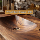 Morvyn Live Edge Solid Wood Floating Bathroom Vanity with Integrated Sink - Timberustic Floating Bathroom Vanity with Integrated Sink