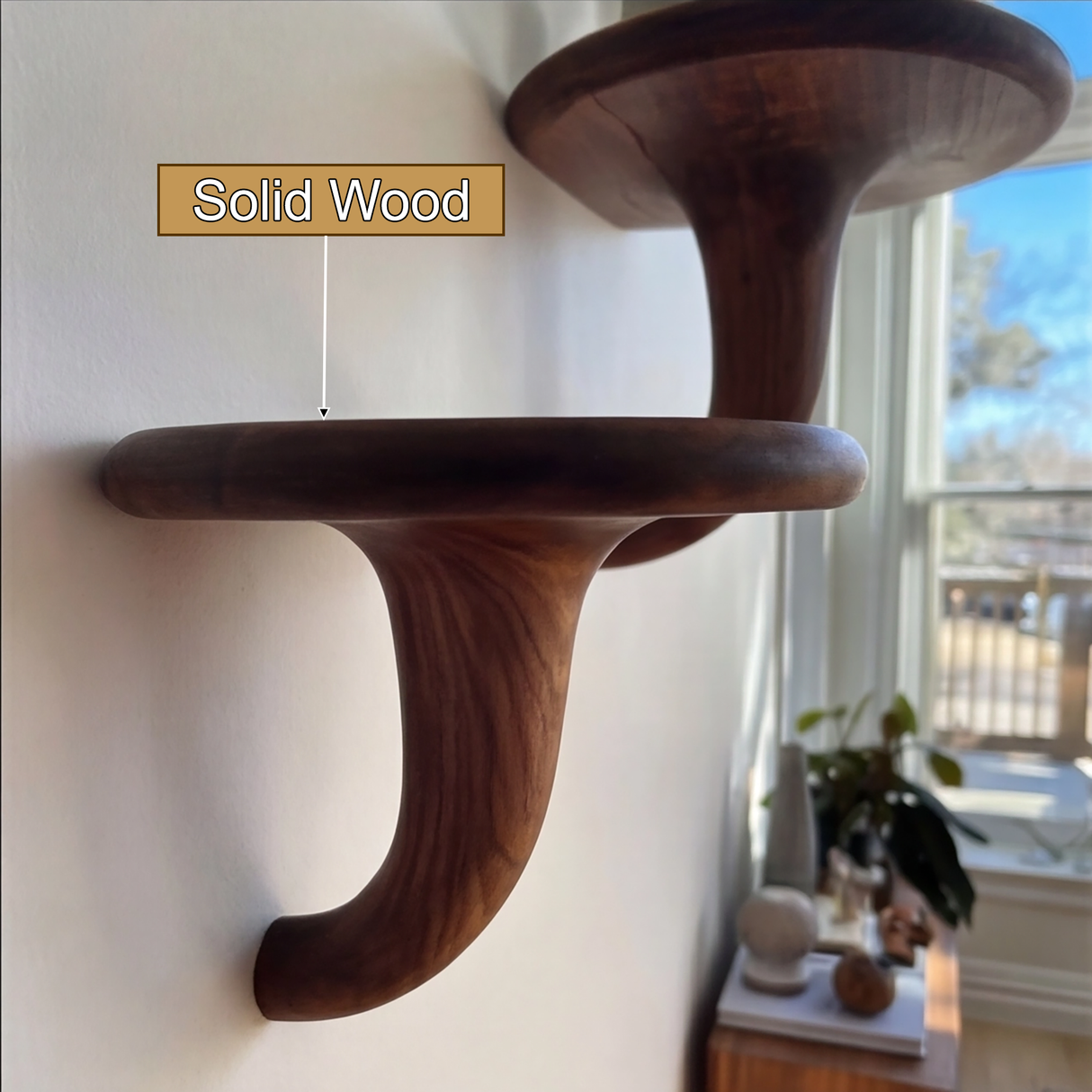 Morvyn Mushroom Solid Wood Floating Shelf SPA548239 - Timberustic Floating Shelf