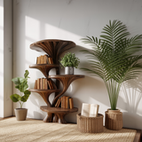 Mycelia Handcrafted Natural Hardwood Mushroom Bookshelf