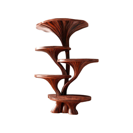 Mycelia Handcrafted Natural Hardwood Mushroom Bookshelf