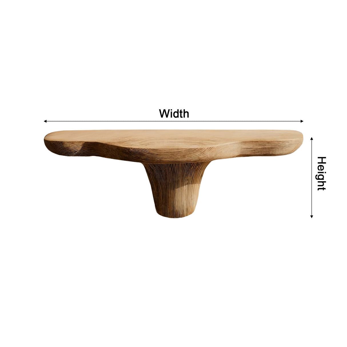 Mycelia Organic Wood Live Edge Mushroom Floating Shelf