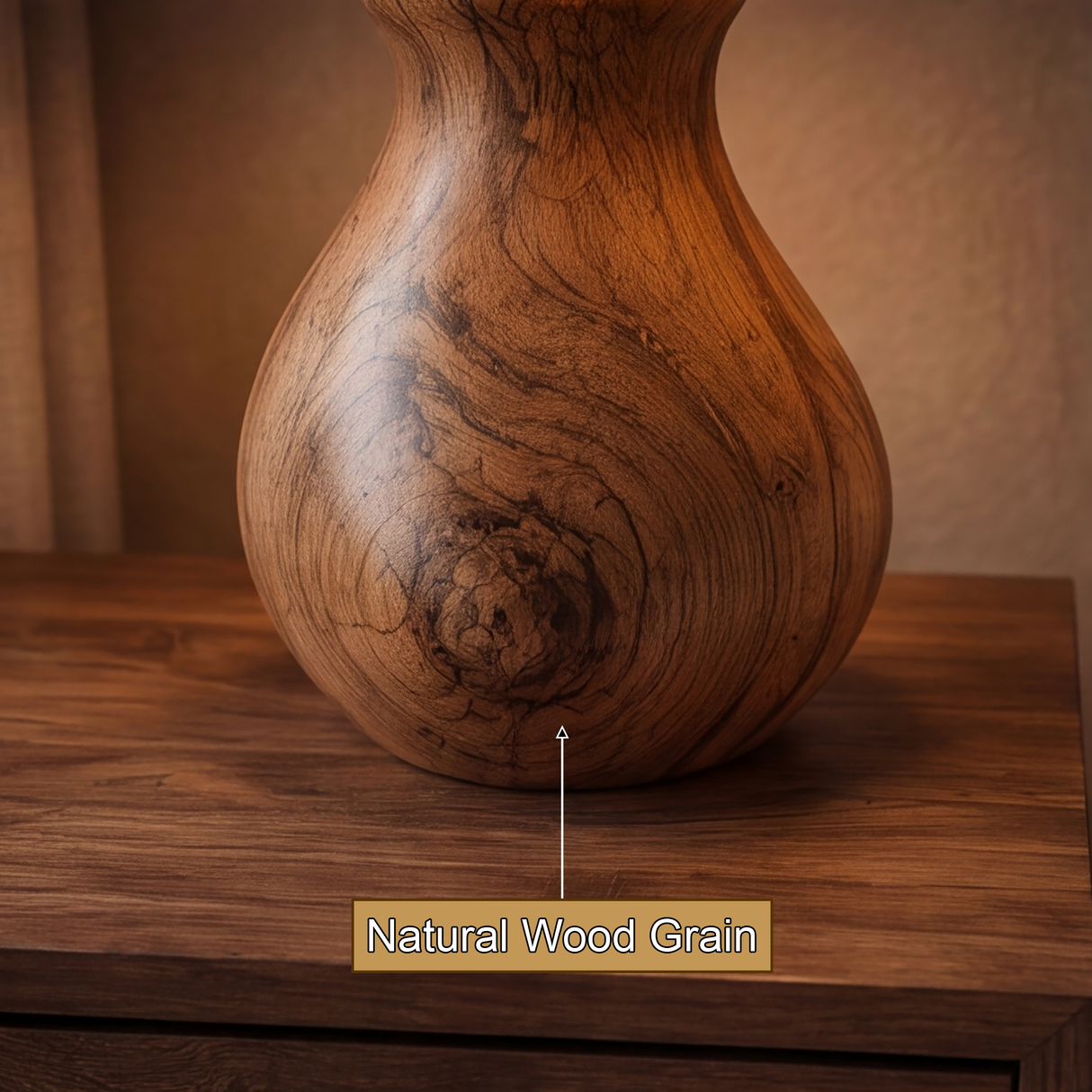 Mycelora Sculpted Solid Wood Table Lamp SPA354363 - Timberustic Table Lamp