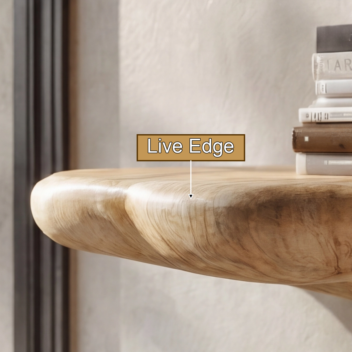Mycelune Live Edge Solid Wood Mushroom Floating Shelf SPA924212 - Timberustic Floating Shelf