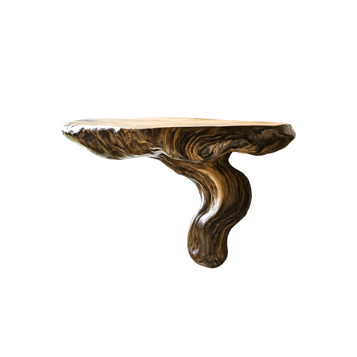 Mycora Flow Handcrafted Hardwood Mushroom Floating Shelf