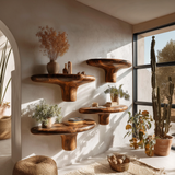 Mycora Handcrafted Organic Wood Mushroom Floating Shelf