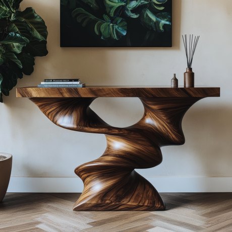 Mydrath Sculpted Solid Wood Console Table - Timberustic Console Table