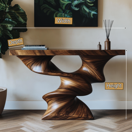 Mydrath Sculpted Solid Wood Console Table - Timberustic Console Table