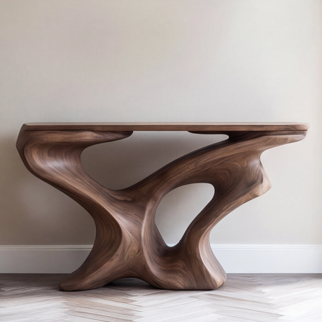 Mydrathen Sculpted Solid Wood Console Table - Timberustic Console Table