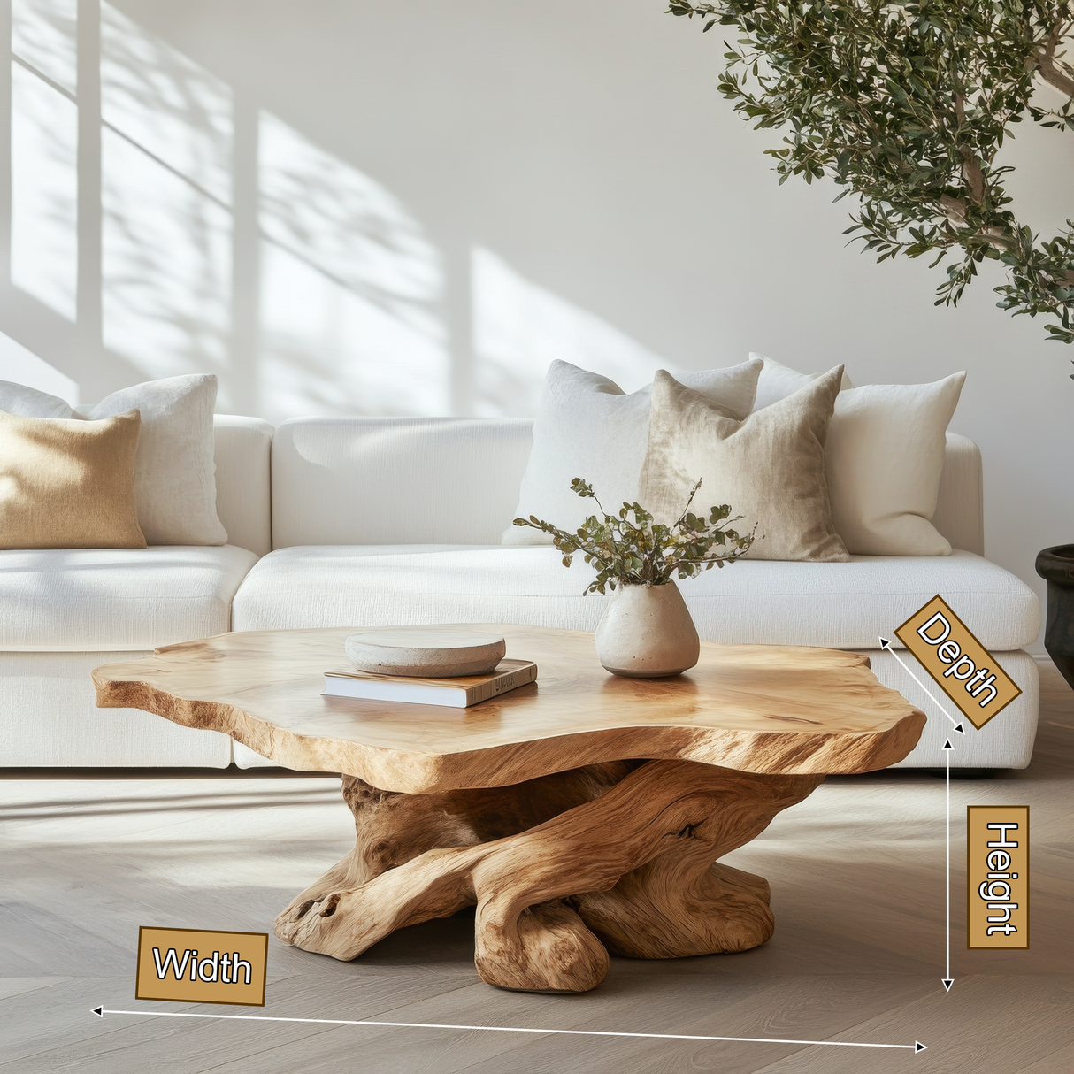 Myradon Sculpted Solid Wood Coffee Table SPA267835 - Timberustic Coffee Table