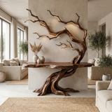 Myraketh Sculpted Solid Wood Console Table