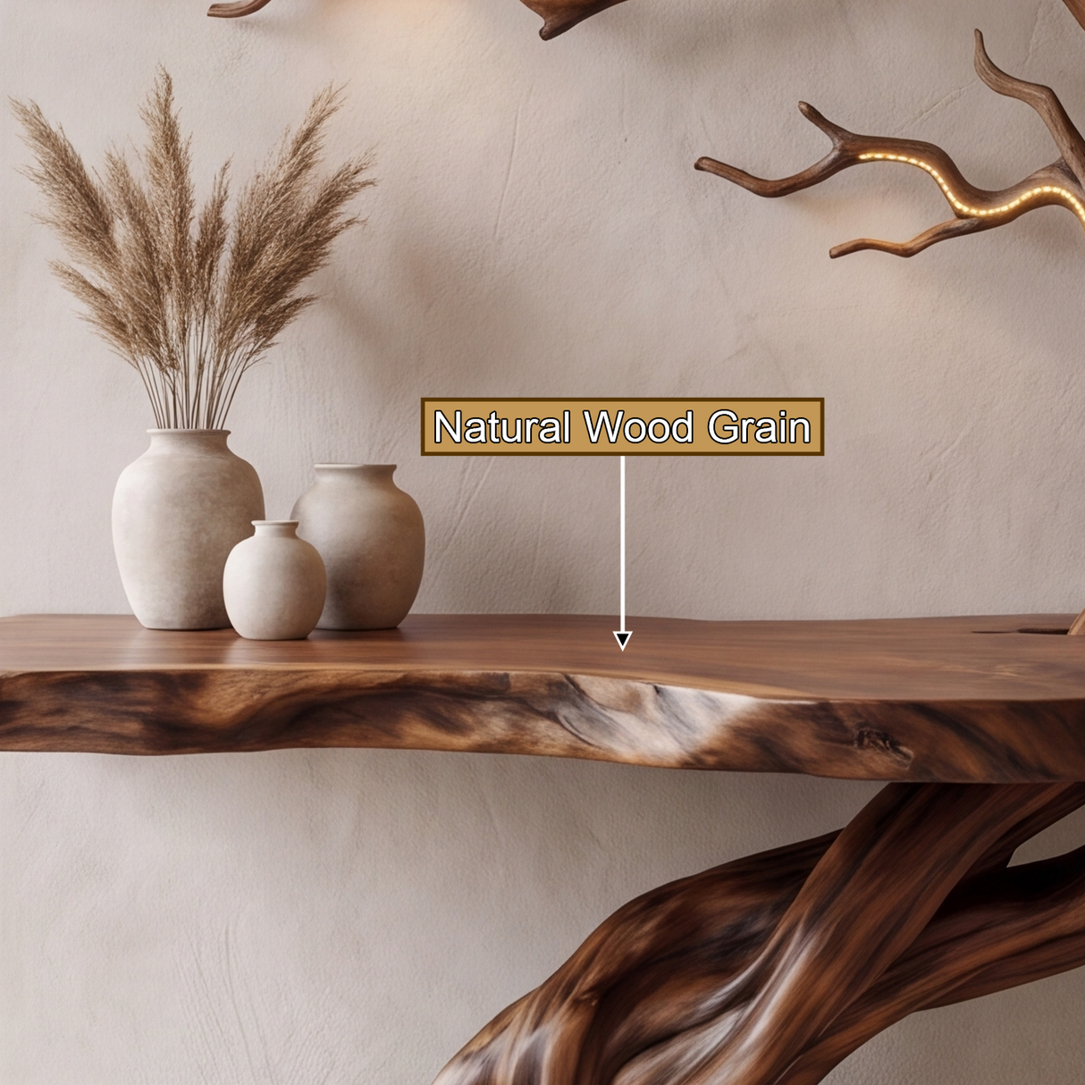 Myraketh Sculpted Solid Wood Console Table