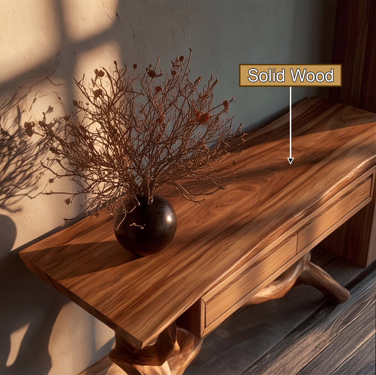 Myraveth Sculpted Solid Wood Console Table SPA295874