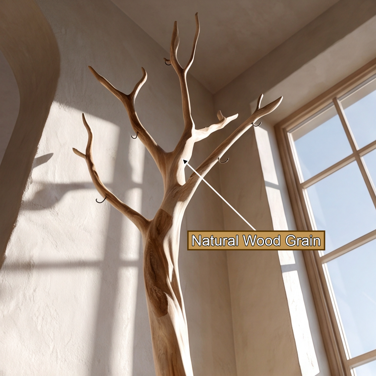 Myrenth Sculpted Solid Wood Tree Coat Rack - Timberustic Tree Coat Rack