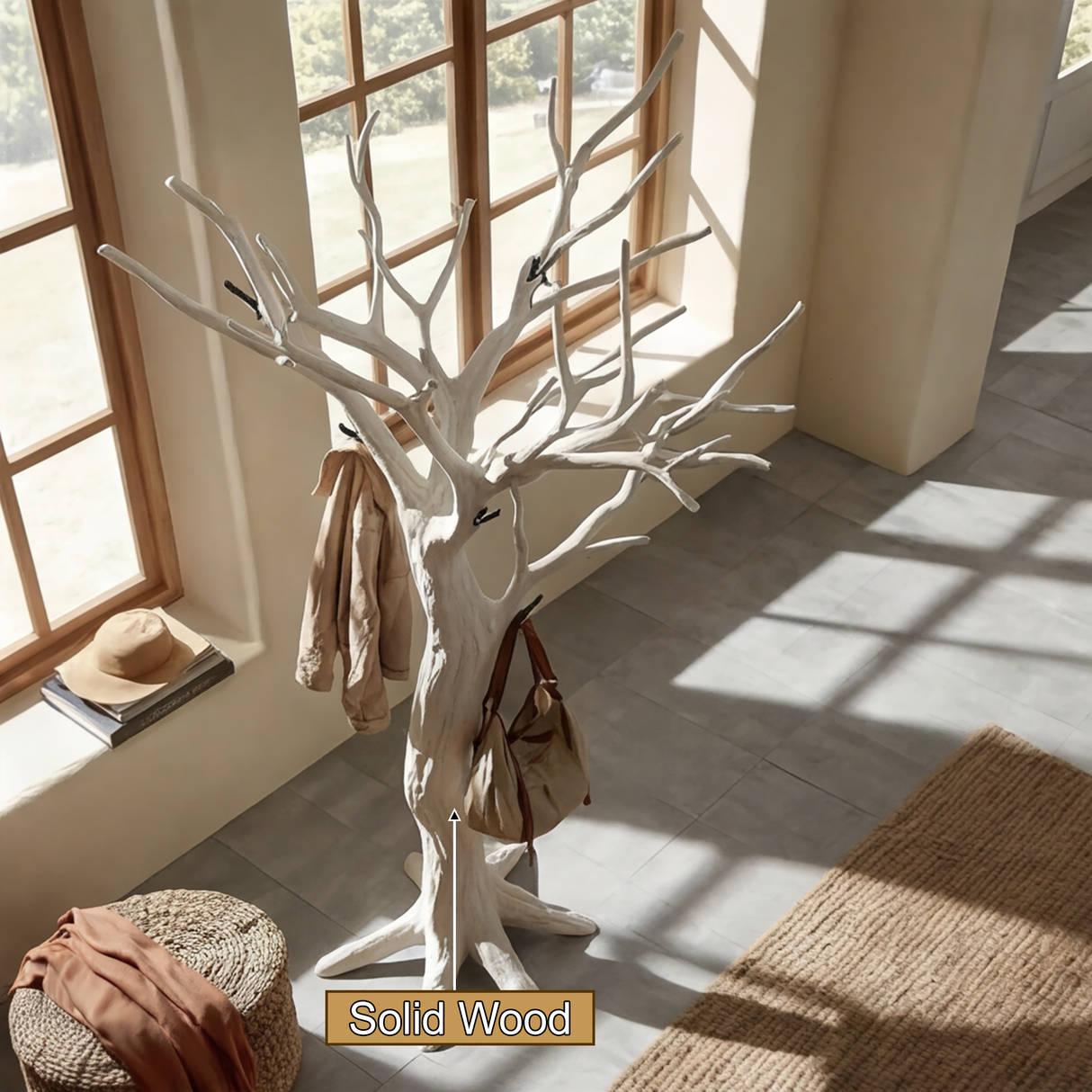 Myrrenwood Sculpted Solid Wood Tree Coat Rack - Timberustic Tree Coat Rack