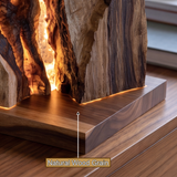 Mystralon Sculpted Solid Wood Mountain Table Lamp SPA898935