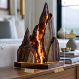 Mystralon Sculpted Solid Wood Mountain Table Lamp SPA898935