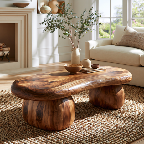 Mystrava Sculpted Solid Wood Coffee Table - Timberustic Coffee Table