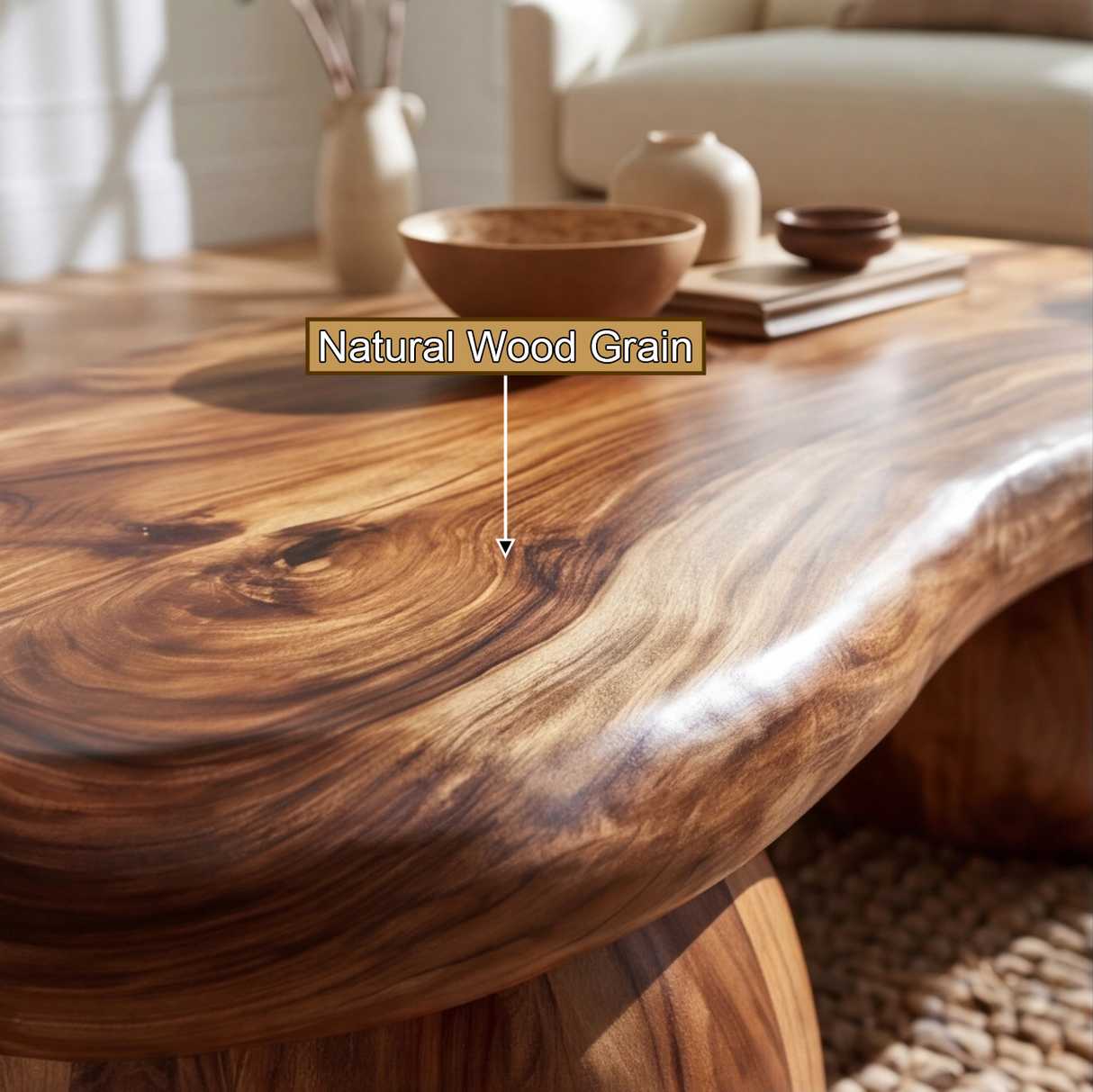 Mystrava Sculpted Solid Wood Coffee Table - Timberustic Coffee Table