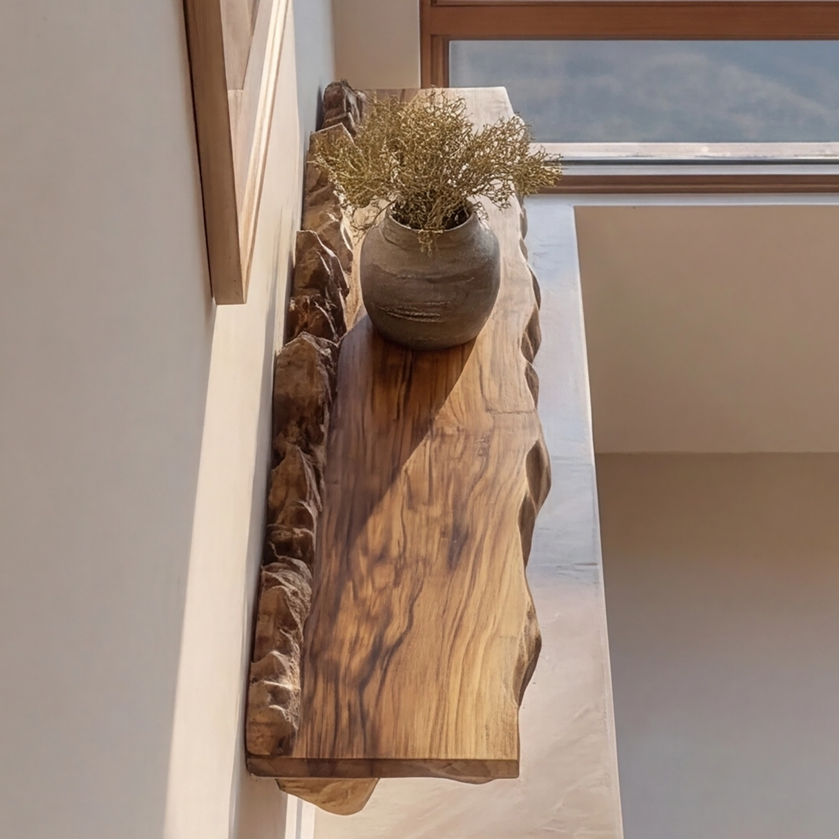 Mythralis Live Edge Solid Wood Mountain Floating Shelf SPA179654 - Timberustic Floating Shelf