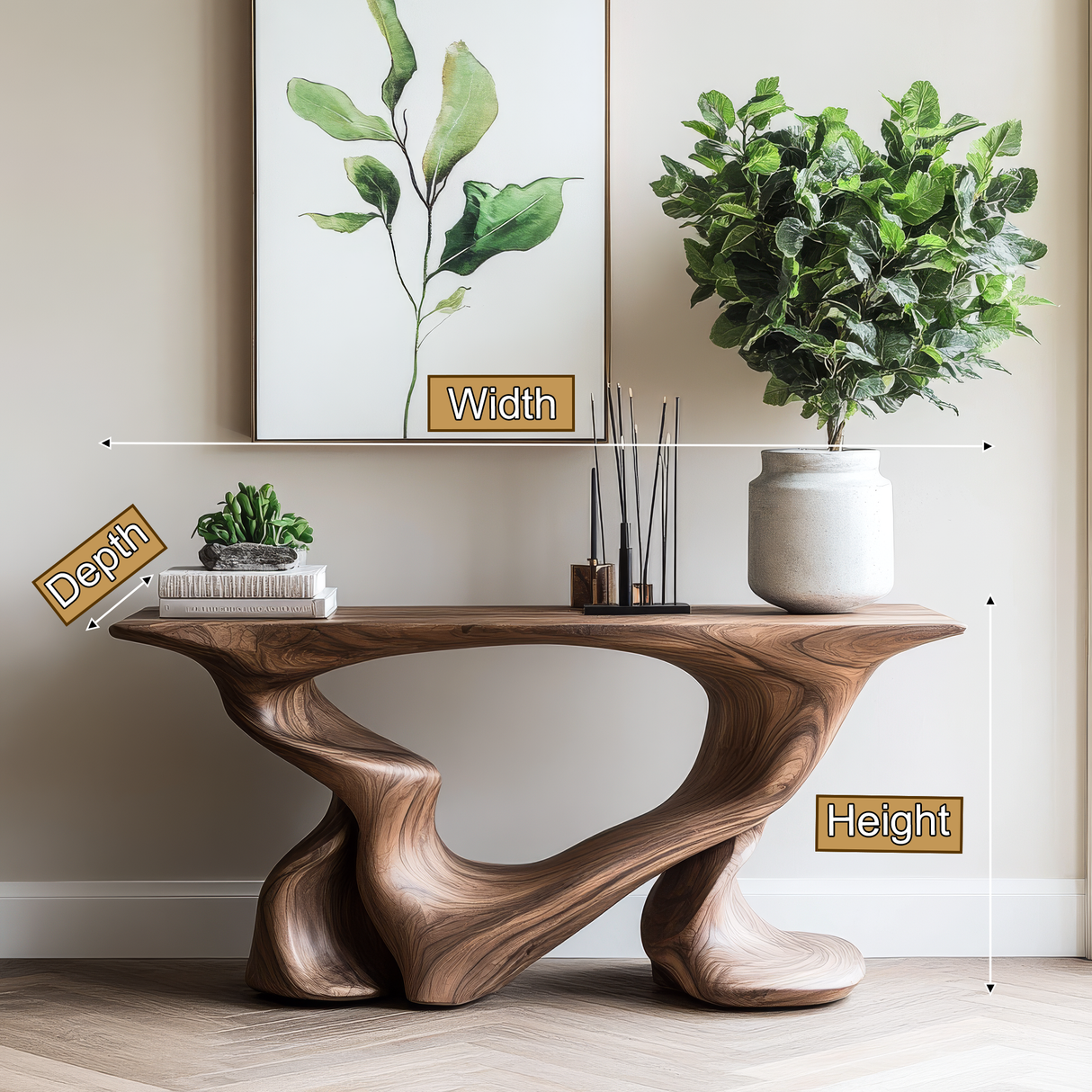 Mythrion Sculpted Solid Wood Console Table - Timberustic Console Table