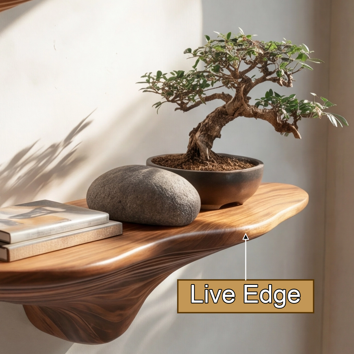 Mythrune Solid Wood Mushroom Floating Shelf SPA349387 - Timberustic Floating Shelf