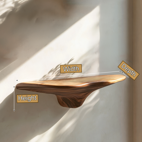 Mythrune Solid Wood Mushroom Floating Shelf SPA349387 - Timberustic Floating Shelf