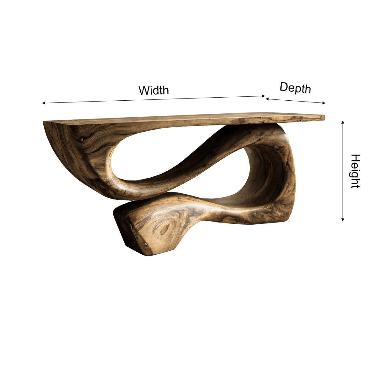 Nalore Sculpted Solid Wood Console Table