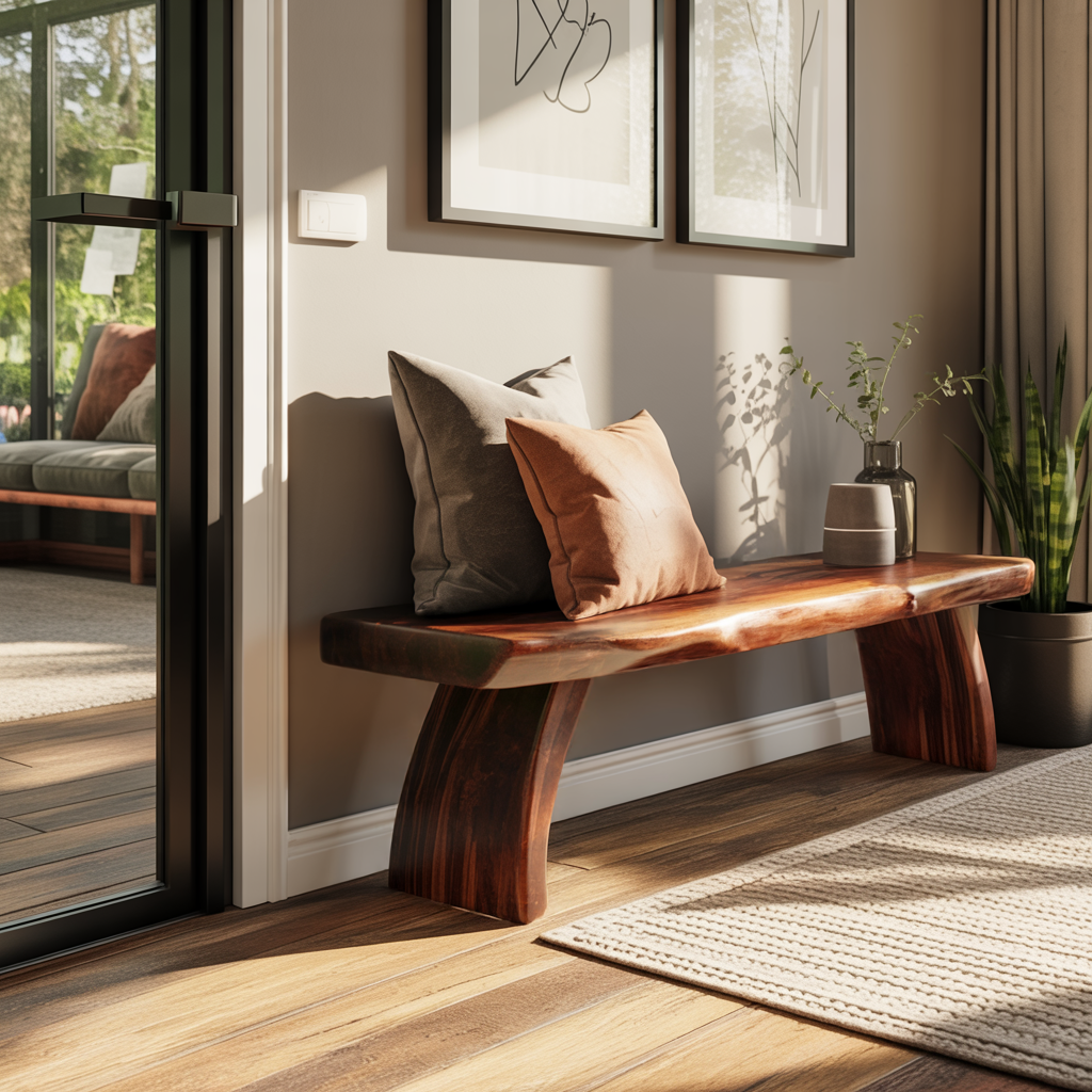 Nara Contemporary Japandi Solid Wood Bench