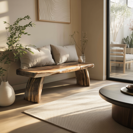 Nara Contemporary Japandi Solid Wood Bench