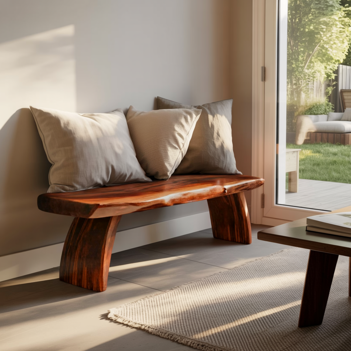 Nara Contemporary Japandi Solid Wood Bench