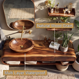 Lunara Sculpted Solid Wood Floating Bathroom Vanity with Drawers - Timberustic Floating Bathroom Vanity With Drawers