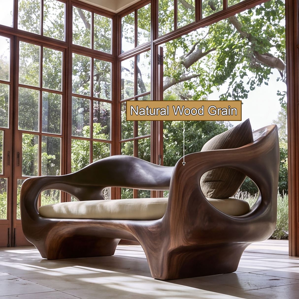 Elaris Sculpted Solid Wood Sofa - Timberustic Sofa