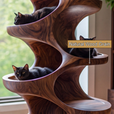 Virex Sculpted Solid Wood Tree-Inspired Cat Tree Shelf - Timberustic Cat Tree Shelf