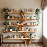 Natureroot Live-Edge Solid Wood Tree Bookshelf