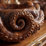 Nautivar Octopus Form Handcarved Solid Wood Sculpted Vessel Sink - Timberustic Vessel Sinks