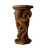 Nautivar Solid Wood Sculpted Pedestal Stand Brown - Timberustic Pedestal Stand