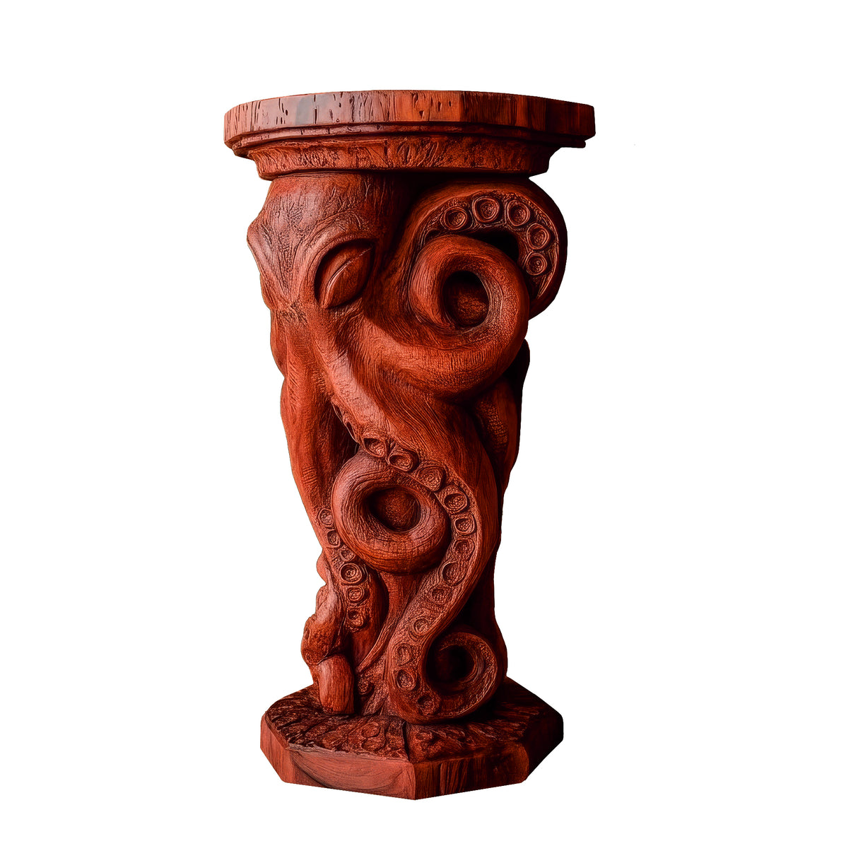 Nautivar Solid Wood Sculpted Pedestal Stand Mahogany - Timberustic Pedestal Stand