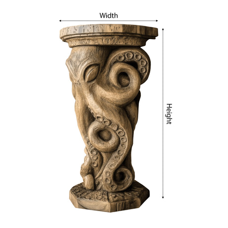 Nautivar Solid Wood Sculpted Pedestal Stand - Timberustic Pedestal Stand
