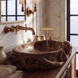 Nautivor Handcrafted Solid Wood Octopus Vessel Sink