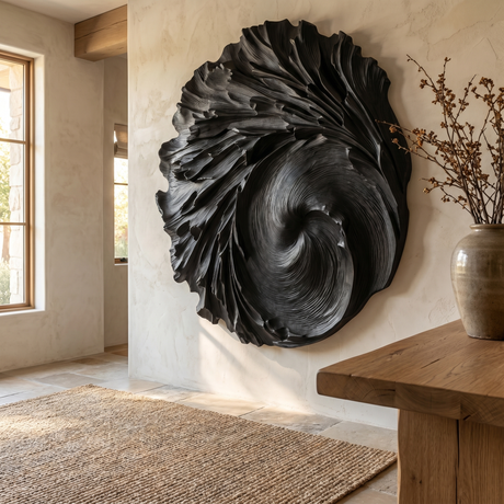 Nautryx Sculpted Solid Wood Wall Art Black - Timberustic Wall Art