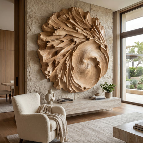Nautryx Sculpted Solid Wood Wall Art Natural Oak - Timberustic Wall Art