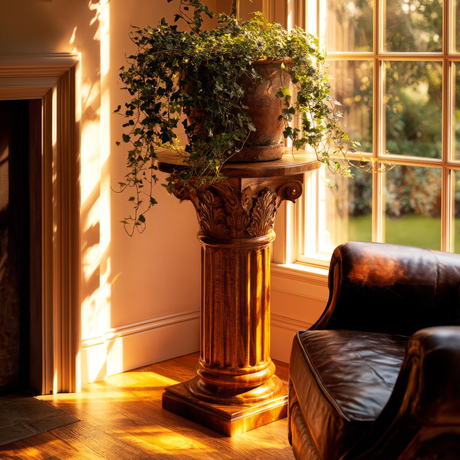 Neoclassical Solid Wood Pedestal Stand - Timberustic Pedestal Stand