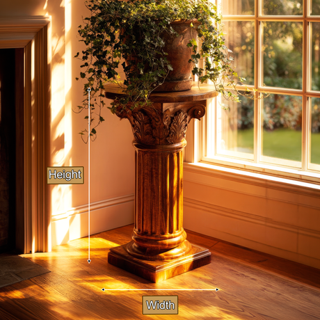 Neoclassical Solid Wood Pedestal Stand - Timberustic Pedestal Stand