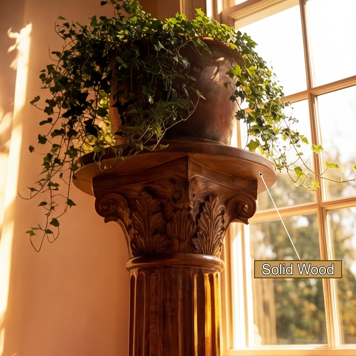Neoclassical Solid Wood Pedestal Stand - Timberustic Pedestal Stand