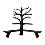 Nerav Live Edge Tree Bookshelf with Bench