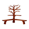 Nerav Live Edge Tree Bookshelf with Bench