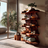 Nerava Live Edge Solid Wood Bathroom Display Shelf - Timberustic Bathroom Display Shelf