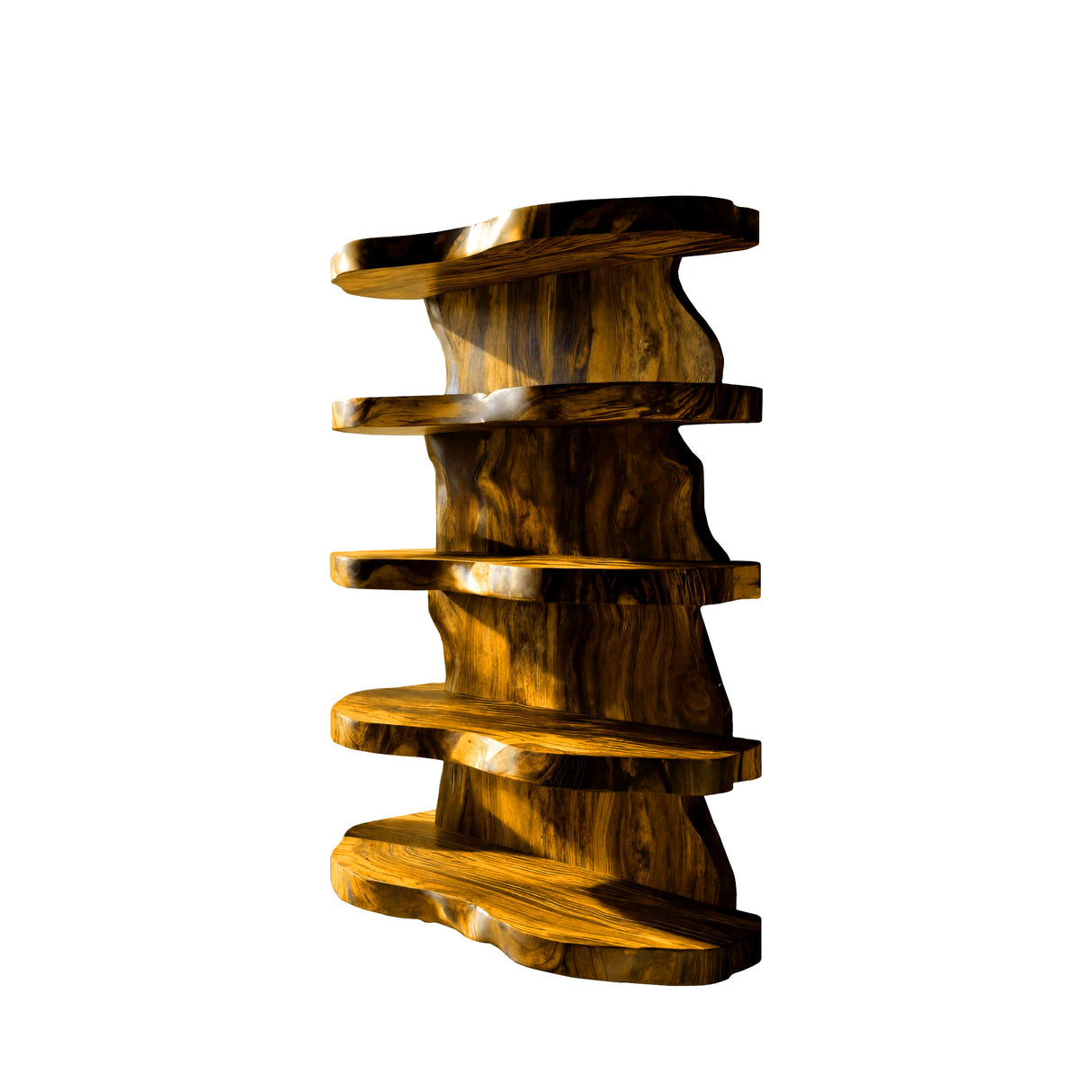 Nerava Live Edge Solid Wood Bathroom Display Shelf Teak - Timberustic Bathroom Display Shelf