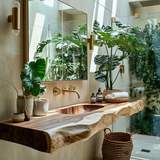 Nerava Live Edge Solid Wood Floating Bathroom Vanity with Integrated Sink - Timberustic Floating Bathroom Vanity with Integrated Sink